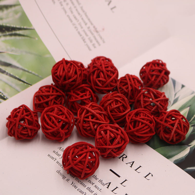 red rattan balls