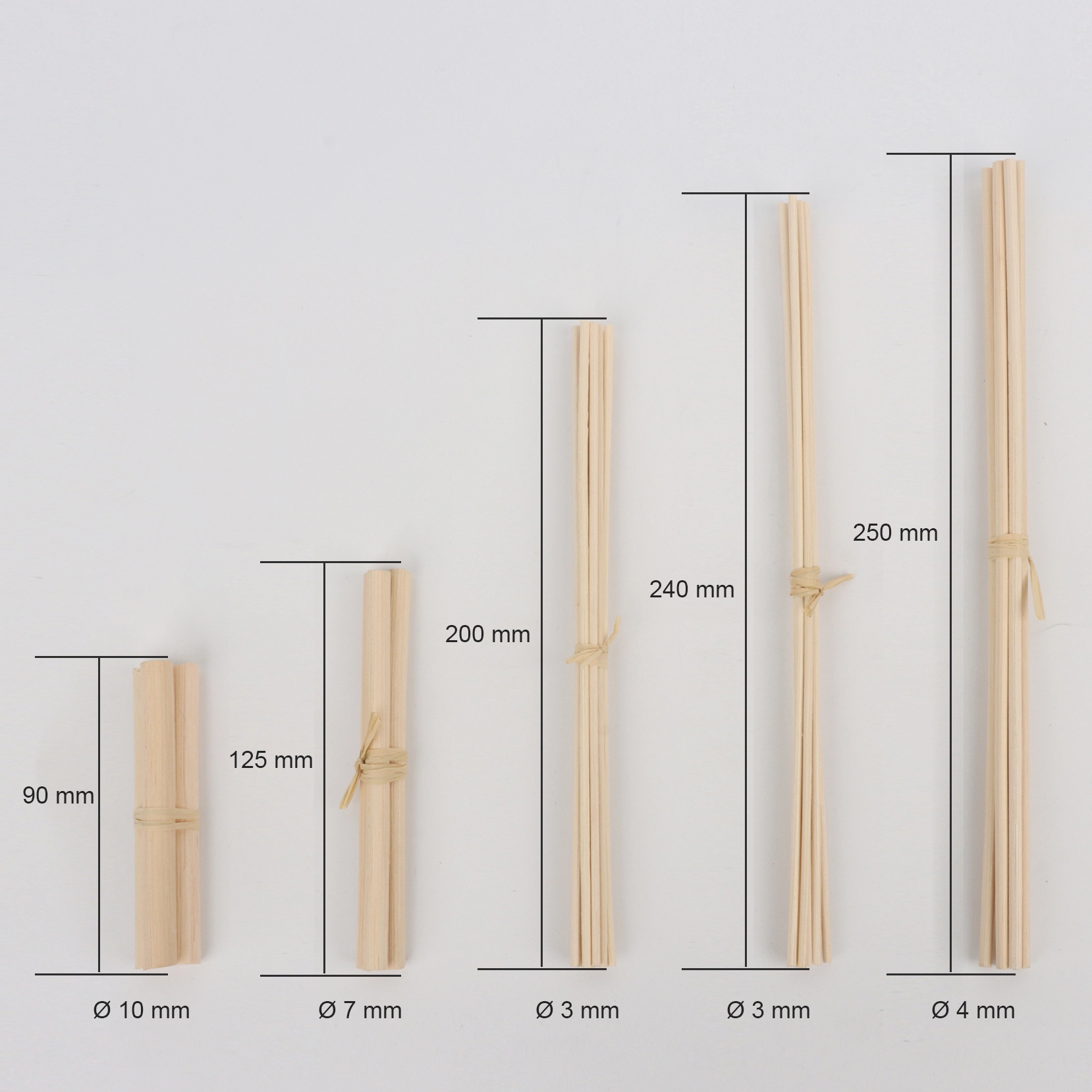 1~6mm Available Decorative Aroma Diffuser Rattan Sticks