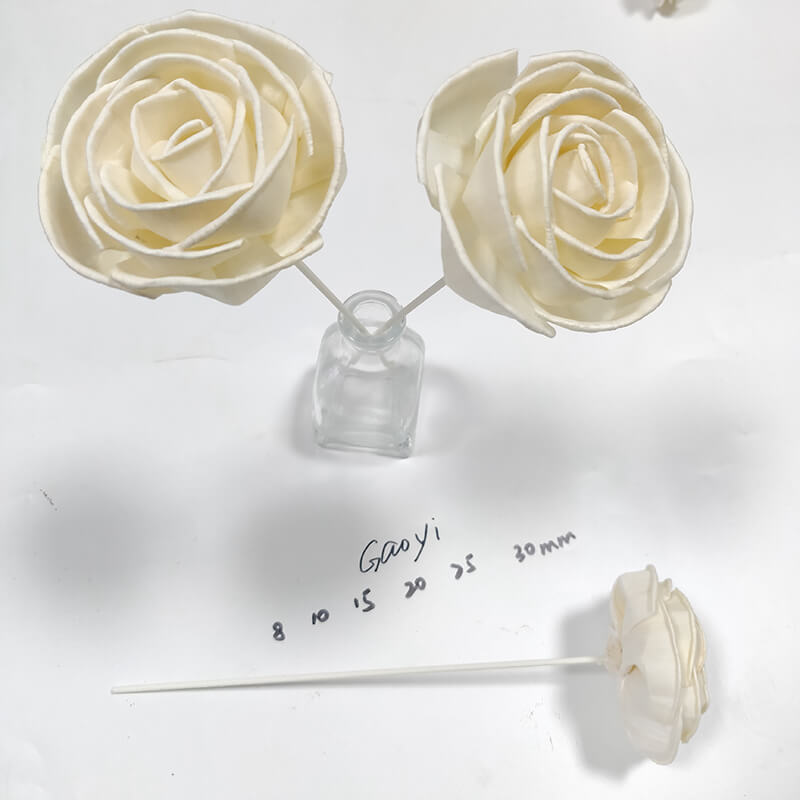 Diameter 8.5cm Natural Rose Diffuser Sola Flowers With Fiber Wick