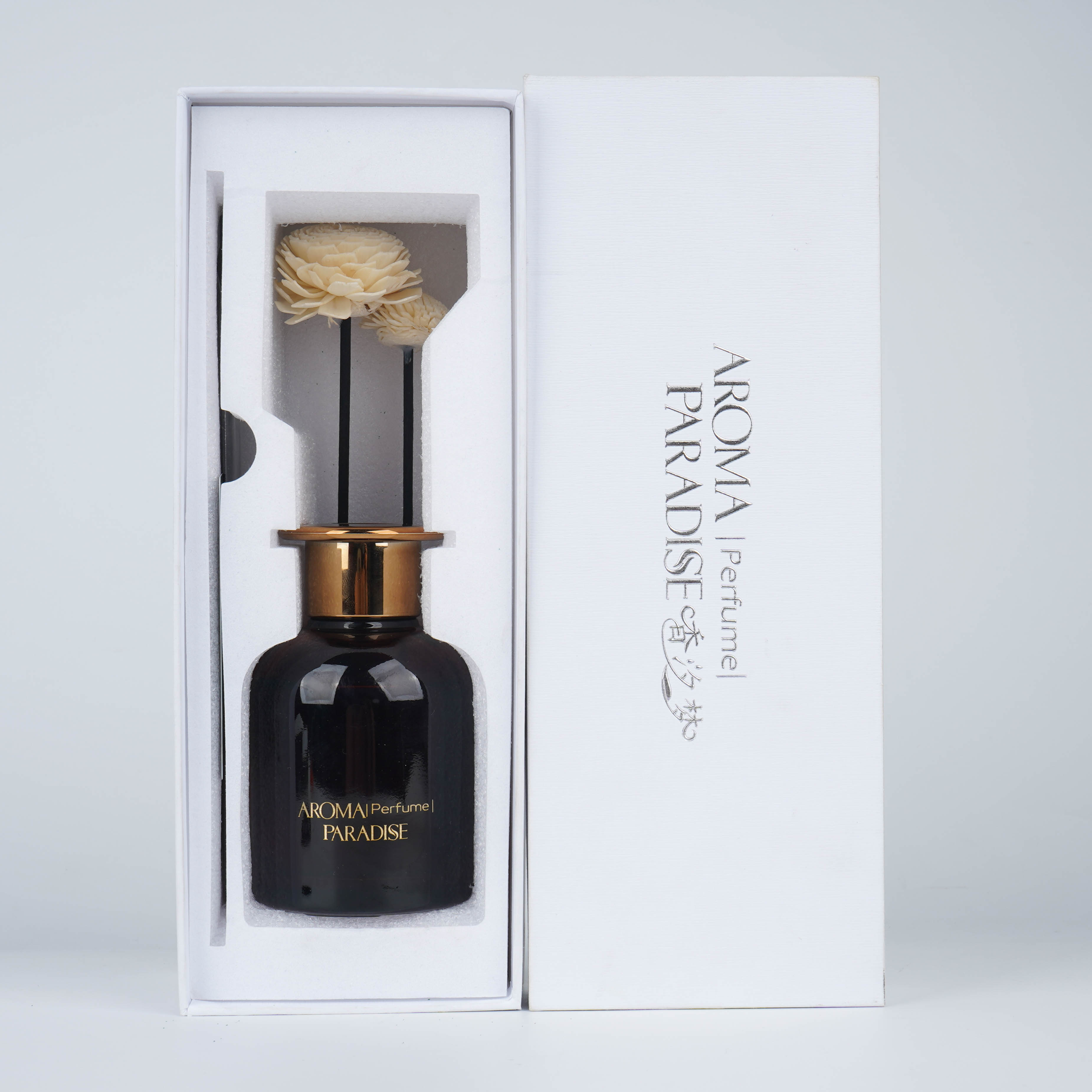 Free Sample Luxury Home Decor New Perfume Fragrance Fibre Stick Black Fireless Glass Aroma Reed Diffuser