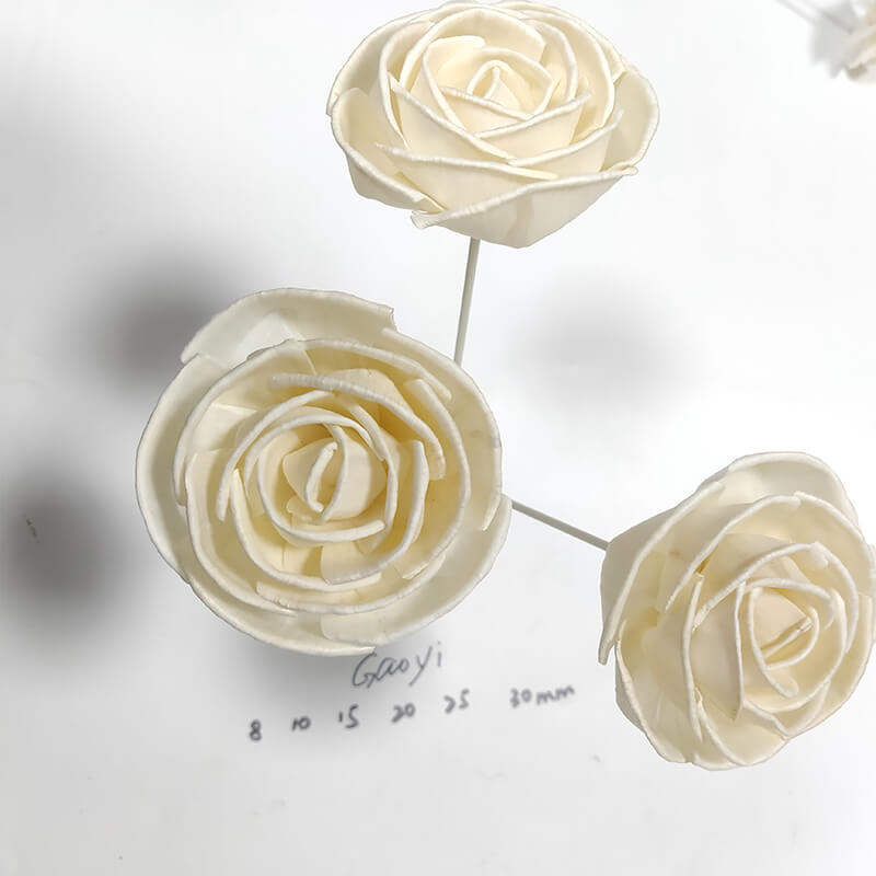 Diameter 8.5cm Natural Rose Diffuser Sola Flowers With Fiber Wick